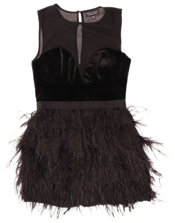 Warehouse Ženska Charleston haljina bez rukava UK 10 Mali crni poliester