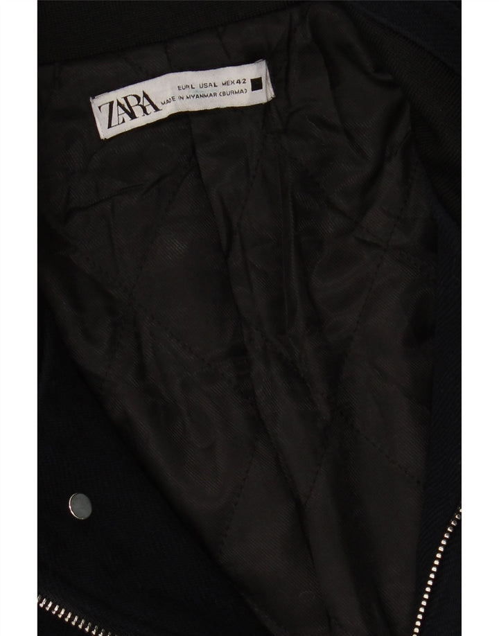 ZARA Mens Overcoat UK 40 Large Navy Blue Polyester