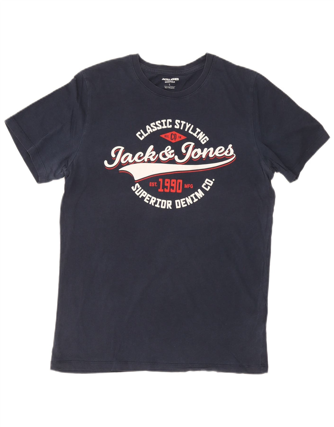 Jack & Jones muška majica kratkih rukava s grafičkim motivima, veliki tamnoplavi pamuk