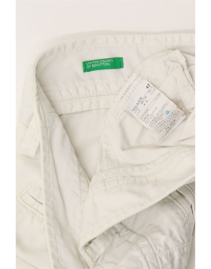 Benetton ženske chino kratke hlače IT 42 srednje W30 bijeli pamuk