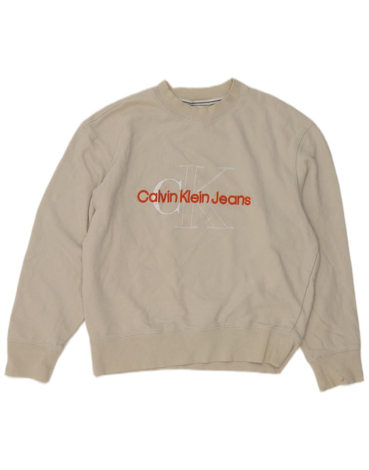 Calvin Klein Jeans muška trenirka s grafičkim motivima Srednje bijeli pamuk