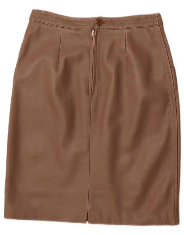 VINTAGE ženska kožna suknja visokog struka IT 42 Srednje W26 smeđa koža