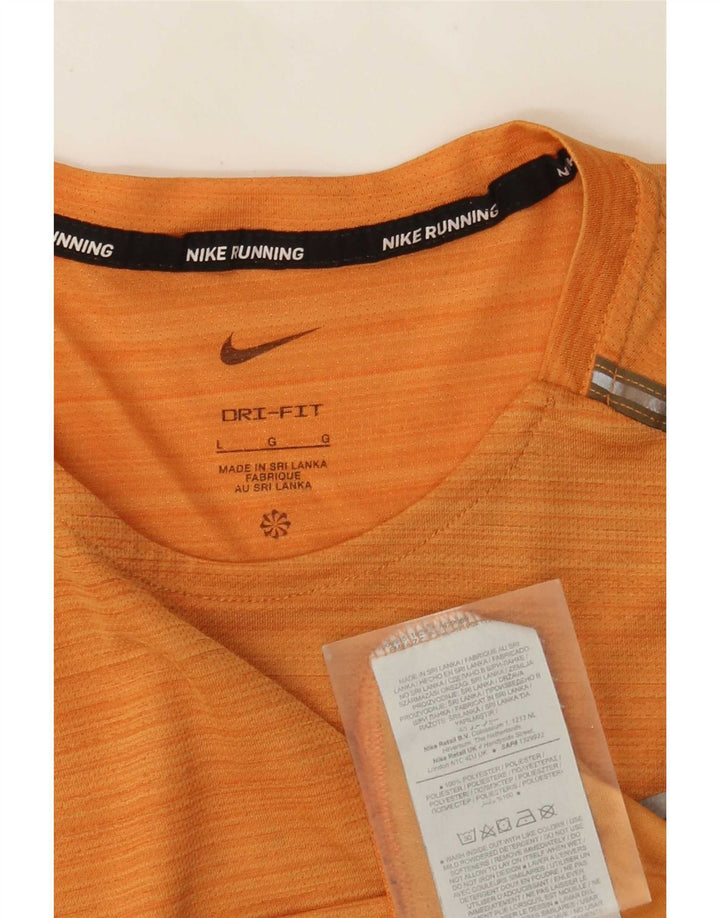 Nike Dri Fit majica s velikim narančastim prugama od poliestera