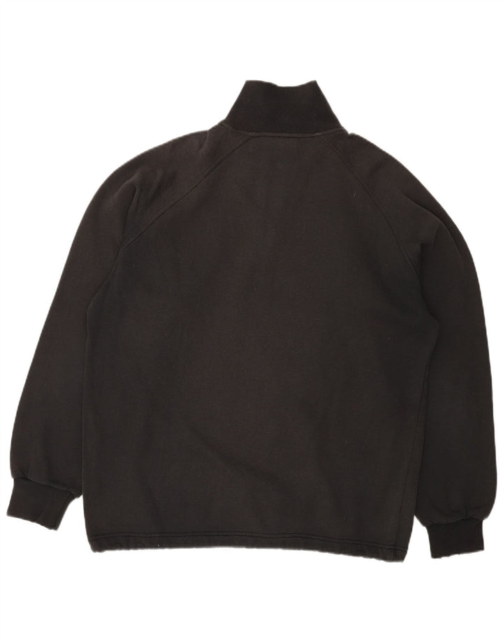 KAPPA Mens Zip Neck Sweatshirt Jumper Large Black Cotton