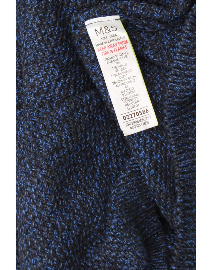 Marks & Spencer muški pulover s okruglim izrezom, mali plavi flekasti pamuk