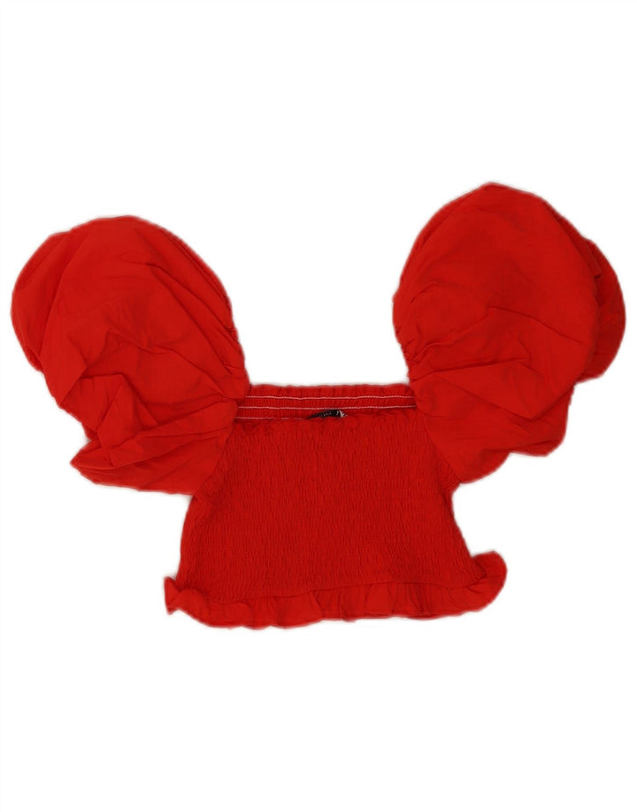 Zara ženski kratki top s otvorenim ramenima UK 8 Small Red
