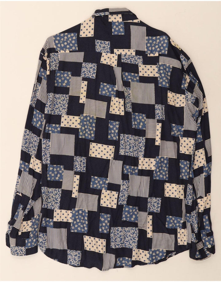 Vintage muška košulja velika tamnoplava patchwork