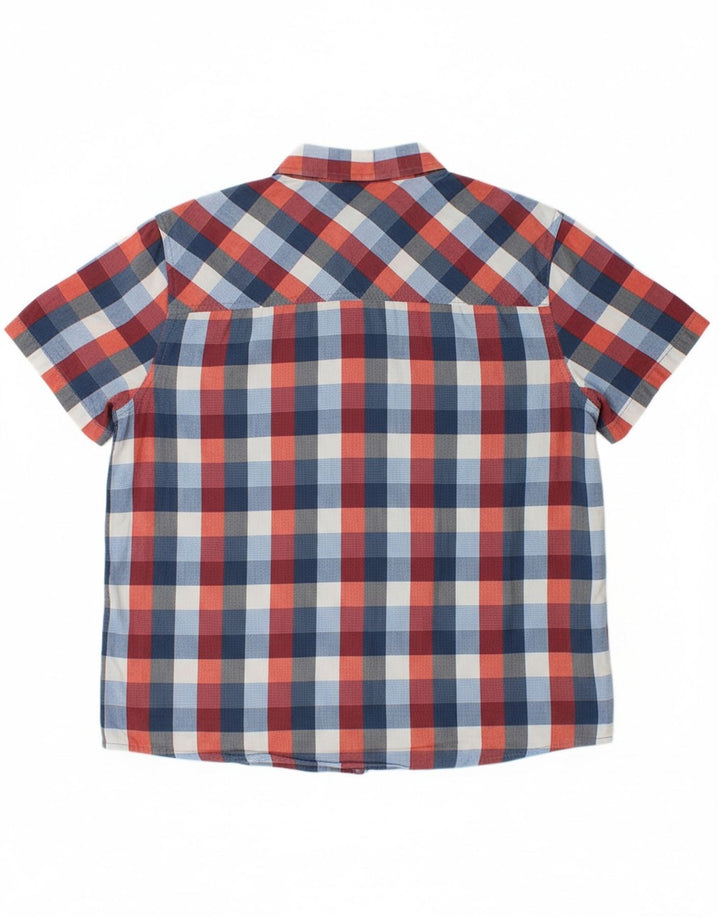 MOUNTAIN WAREHOUSE Mens Short Sleeve Shirt XL Red Check Cotton