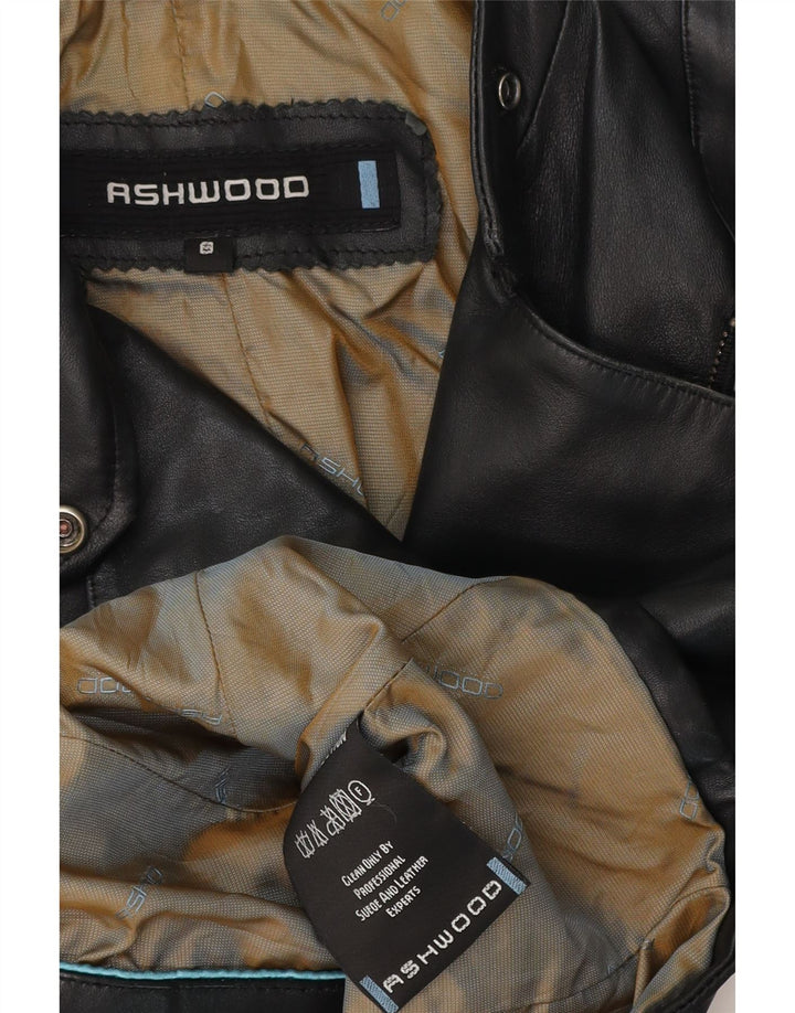 ASHWOOD ženska kožna biciklistička jakna UK 8 Mala crna kožna