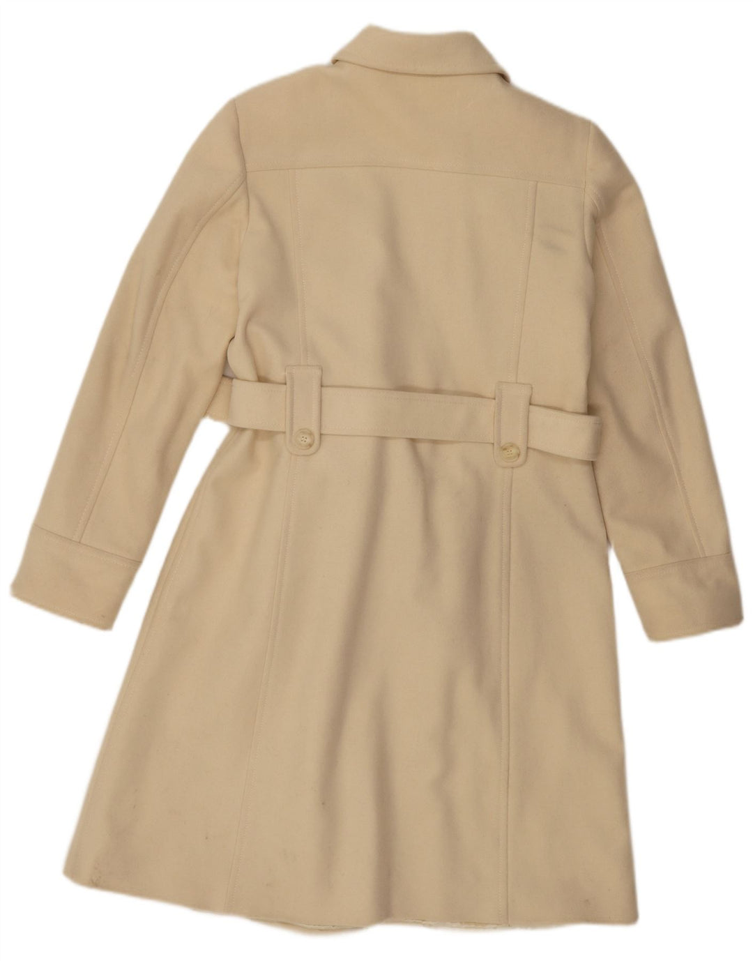 Benetton ženski kaput s dvorednim kopčanjem IT 44 srednje bijele vune