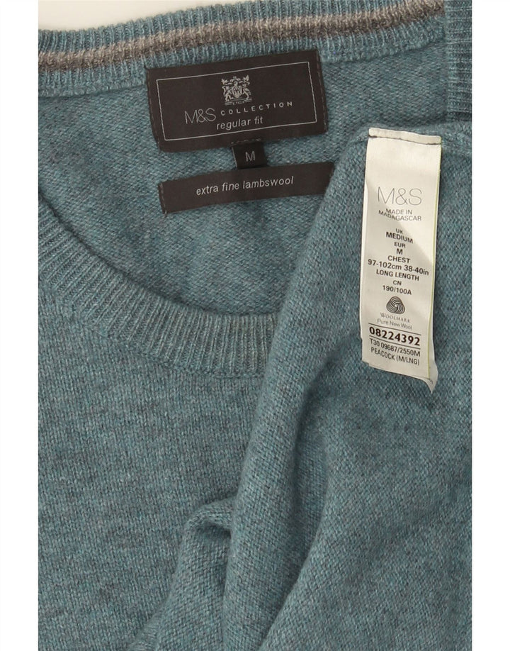 Marks & Spencer muški džemper s okruglim izrezom srednje plave boje