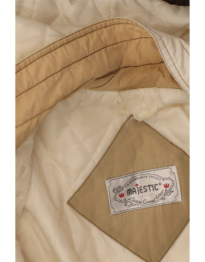 MAJESTIC ženski duffle kaput s kapuljačom UK 20 2XL sivo bijeli cvjetni