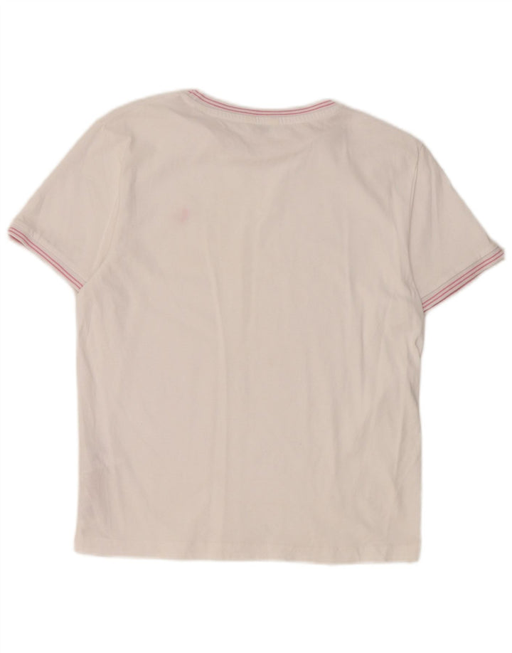 Jack Wills Ženska majica kratkih rukava UK 14 Srednje bijeli pamuk