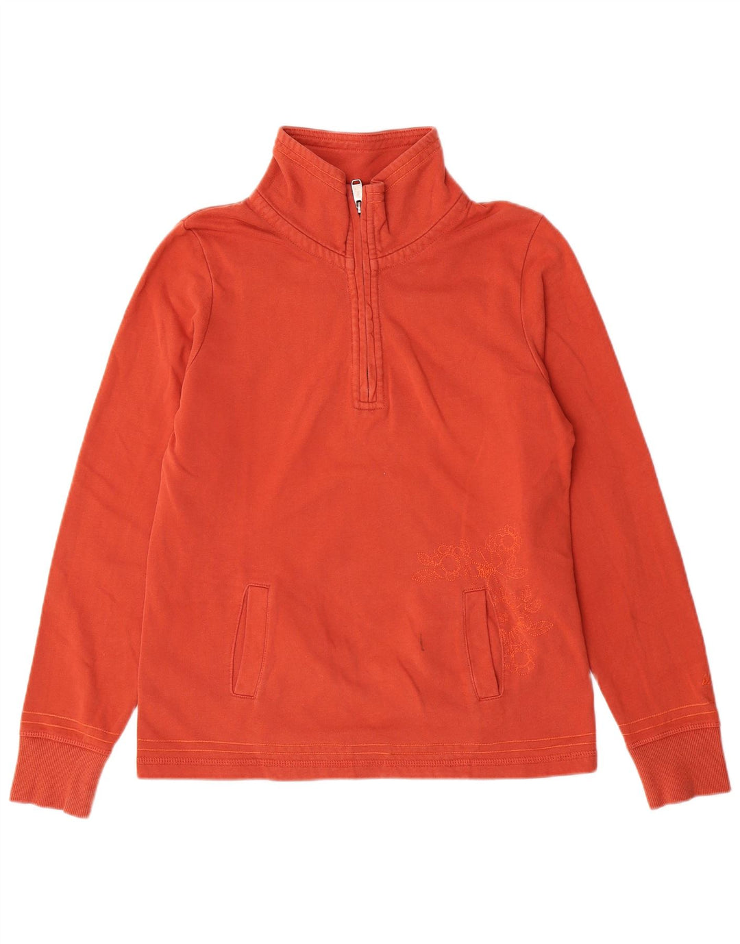 MANTARAY Womens Oversized Sweatshirt Jumper UK 10 Small Orange Floral