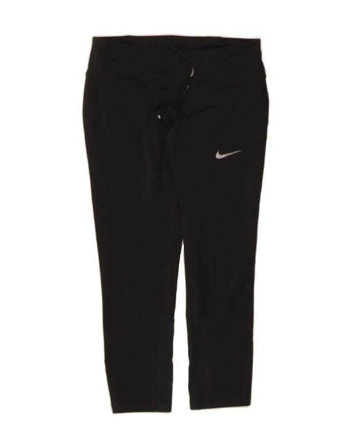 NIKE Womens Dri Fit Capri Leggings UK 10 Small  Black Polyester Vintage Nike and Second-Hand Nike from Messina Hembry 