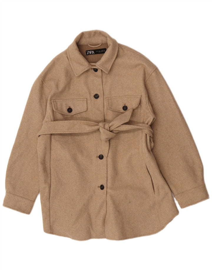 Zara ženska jakna UK 14 veliki bež poliester