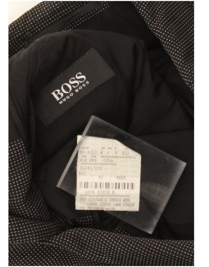 HUGO BOSS Muška jakna sa 3 gumba EU 56 3XL Crna točkasta vuna