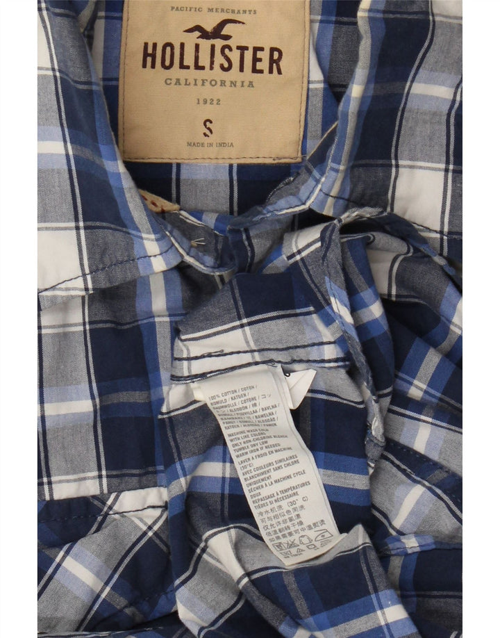 Hollister muška košulja, mali plavi karirani pamuk
