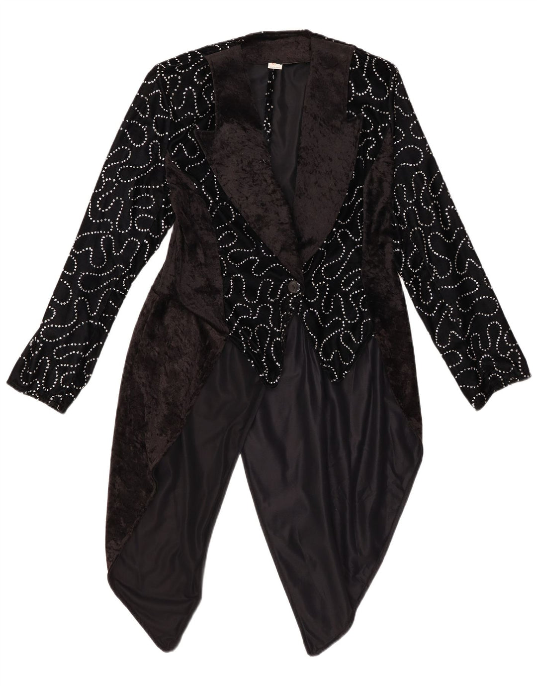 VINTAGE ženski frak sako sa apstraktnim uzorkom IT 42 srednje crna