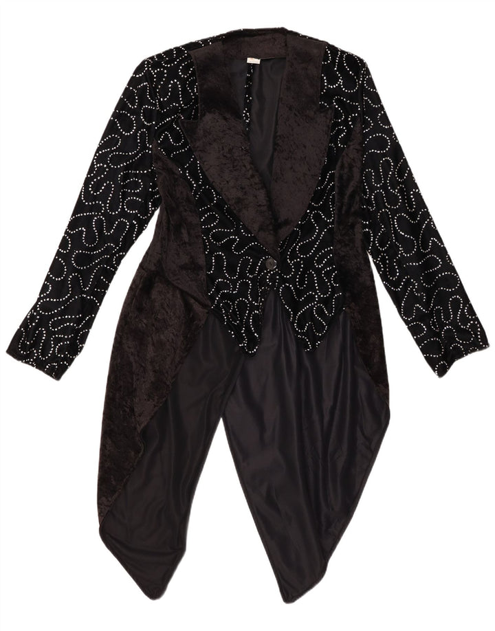 VINTAGE ženski frak sako sa apstraktnim uzorkom IT 42 srednje crna