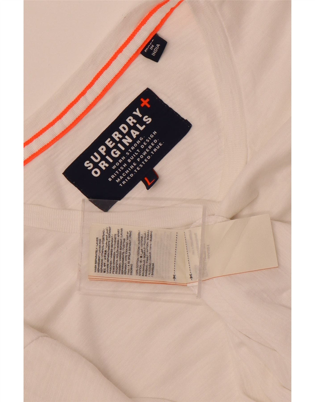 Superdry muška majica dugih rukava, veliki bijeli pamuk