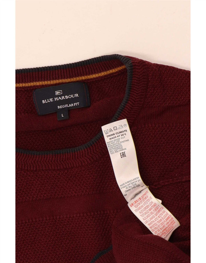 Marks & Spencer muški pulover s okruglim izrezom Blue Harbor, veliki kestenjasti