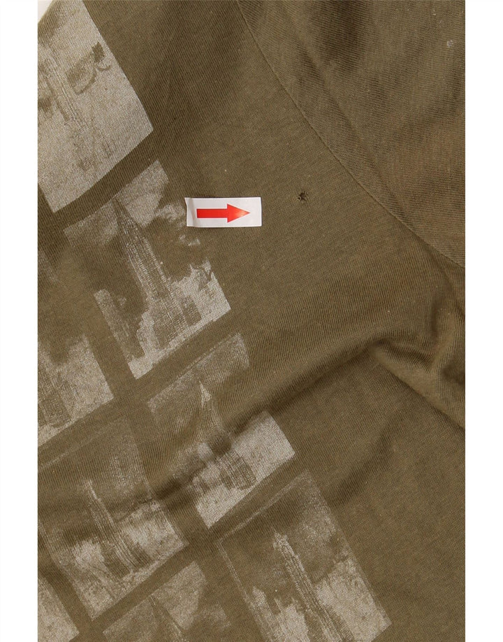 CALVIN KLEIN JEANS Muška majica kratkih rukava srednje veličine kaki pamuk