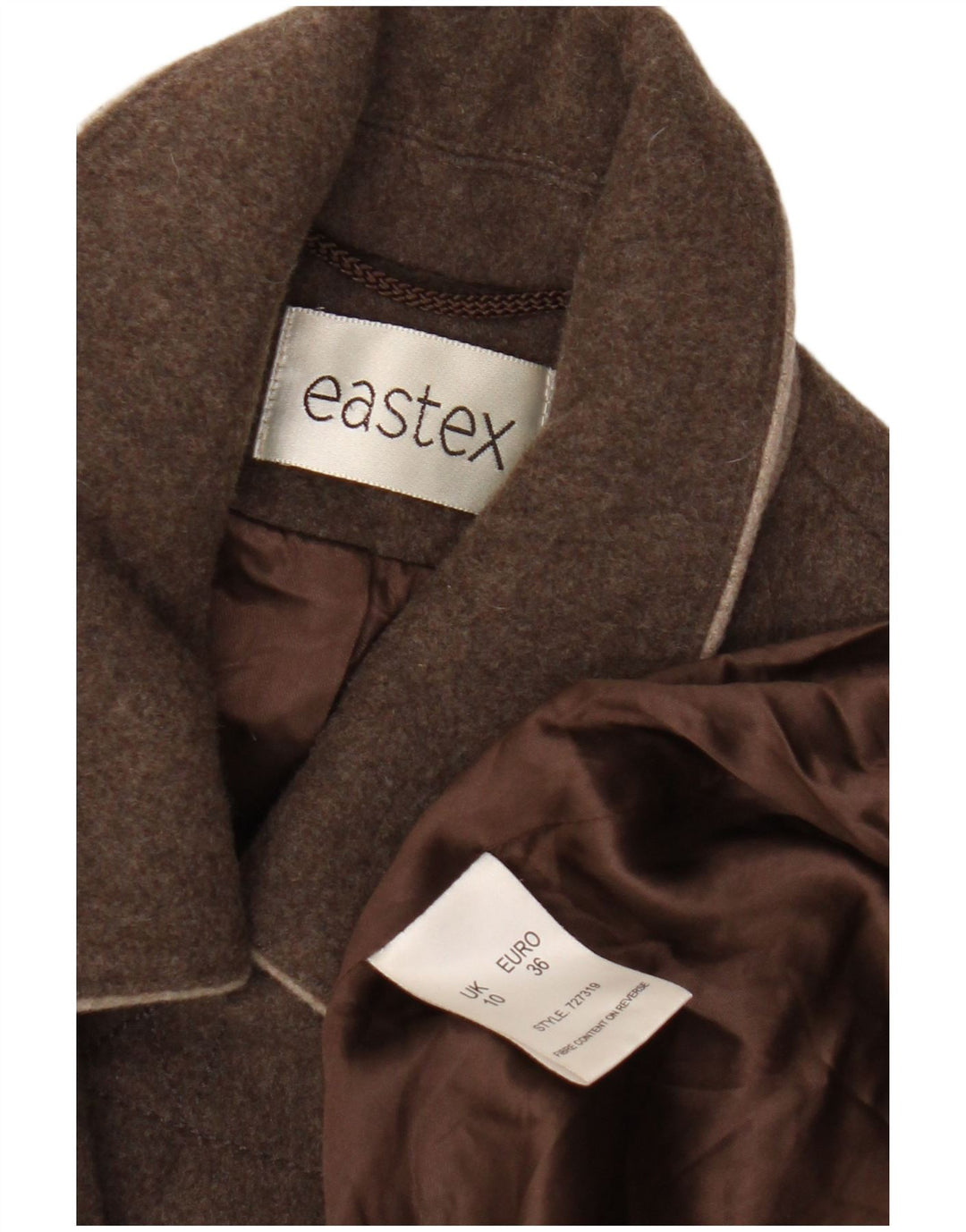Eastex ženski Duffle Coat UK 10 Mala smeđa vuna