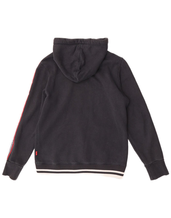 Superdry Womens Zip Hoodie Sweater UK 16 Large Navy Blue