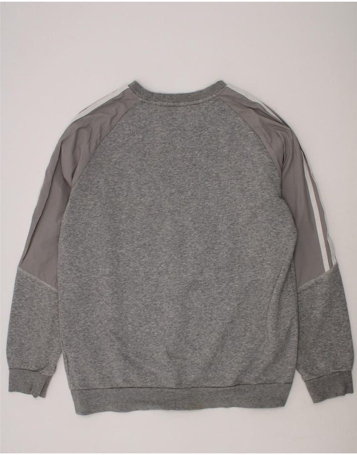 ADIDAS Boys Sweatshirt Jumper 13-14 Years Grey Cotton Vintage Adidas and Second-Hand Adidas from Messina Hembry 
