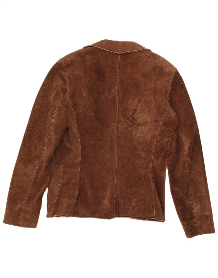 GIPSY Womens Suede Jacket UK 16 Large Brown Leather