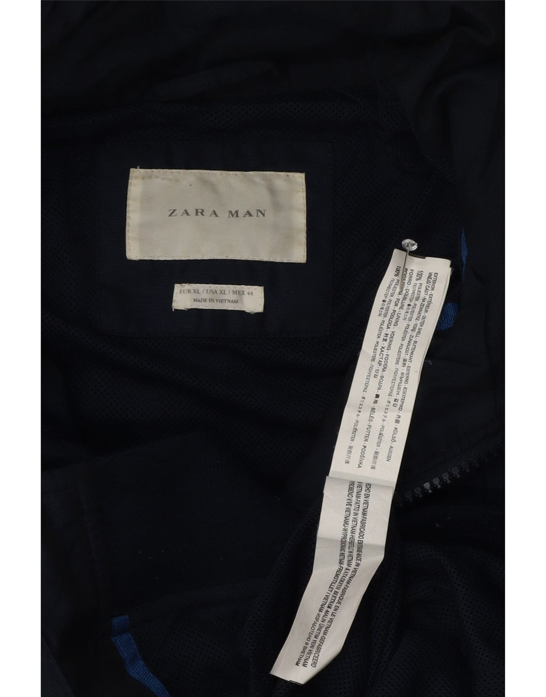 Zara muška bomber jakna s kapuljačom UK 42 XL tamnoplavi poliester