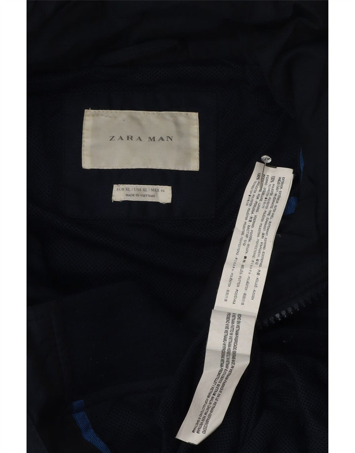 Zara muška bomber jakna s kapuljačom UK 42 XL tamnoplavi poliester