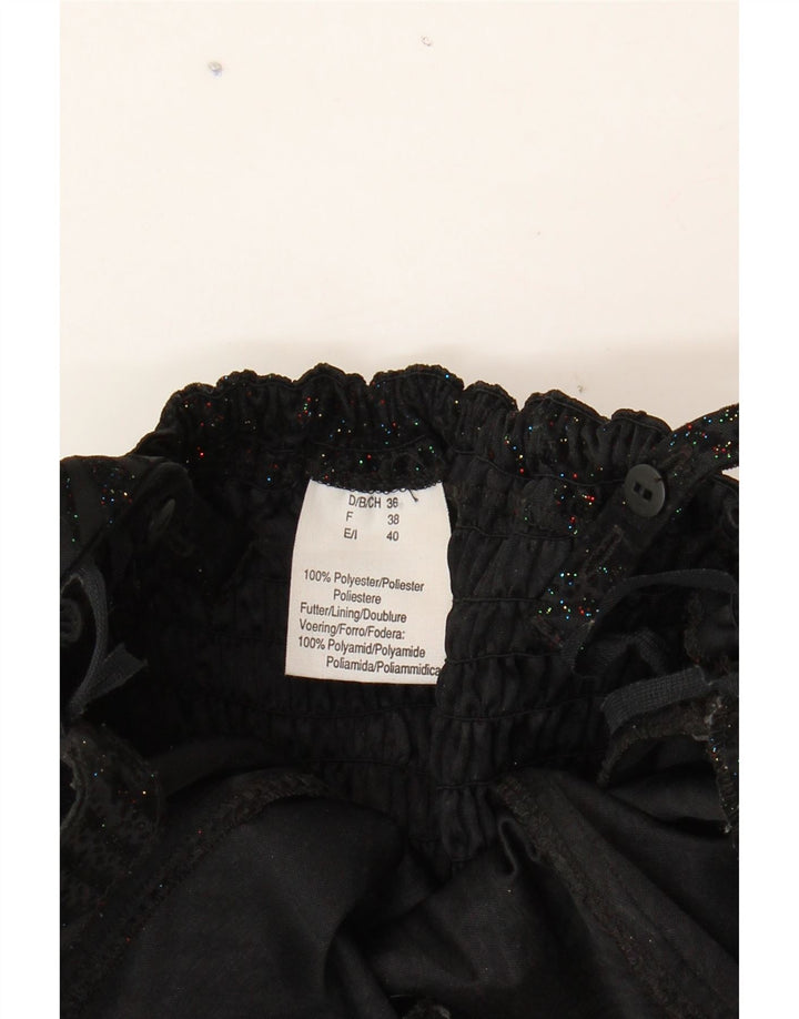 VINTAGE Womens Sleeveless Swing Dress EU 38 Medium Black Floral Polyester Vintage Vintage and Second-Hand Vintage from Messina Hembry 