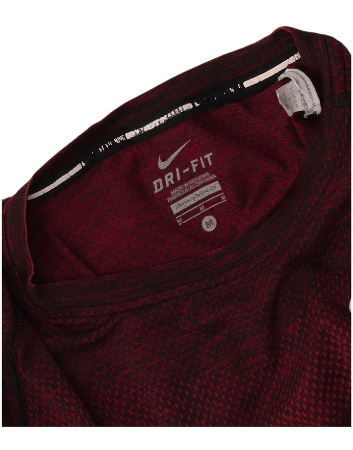 Nike Dri Fit T-Shirt Top Medium Burgundy Flecked