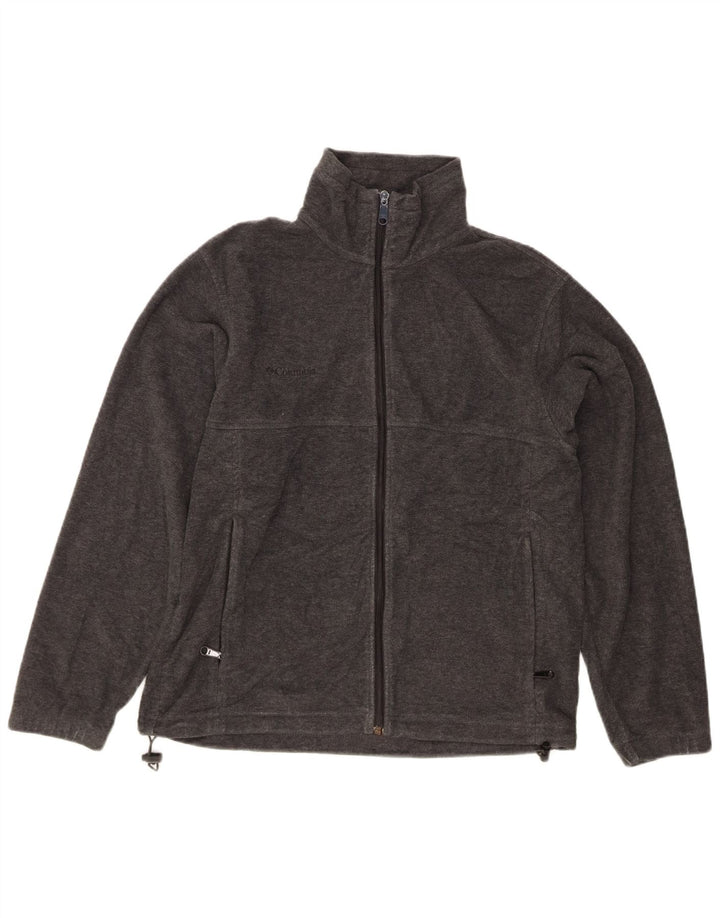 COLUMBIA Mens Fleece Jacket UK 38 Medium Grey Polyester
