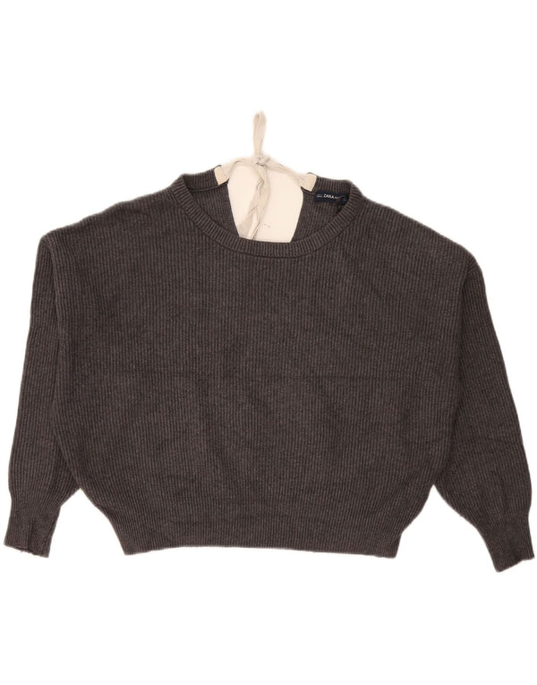 Zara ženski kratki džemper s kratkim izrezom UK 10 Small Gray