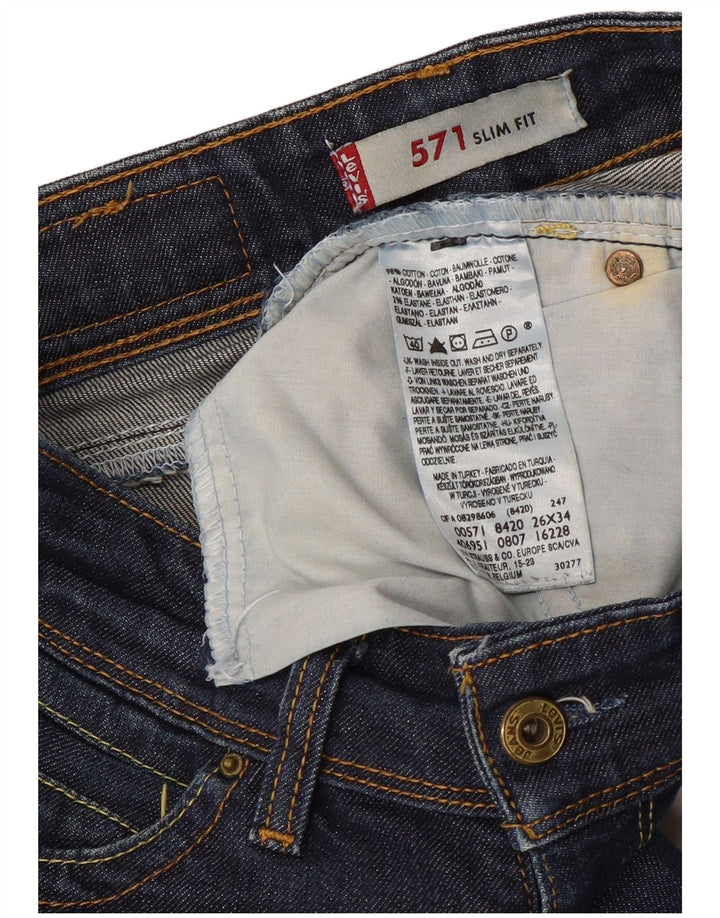 LEVI'S Ženske 571 uske traperice W26 L34 tamnoplave