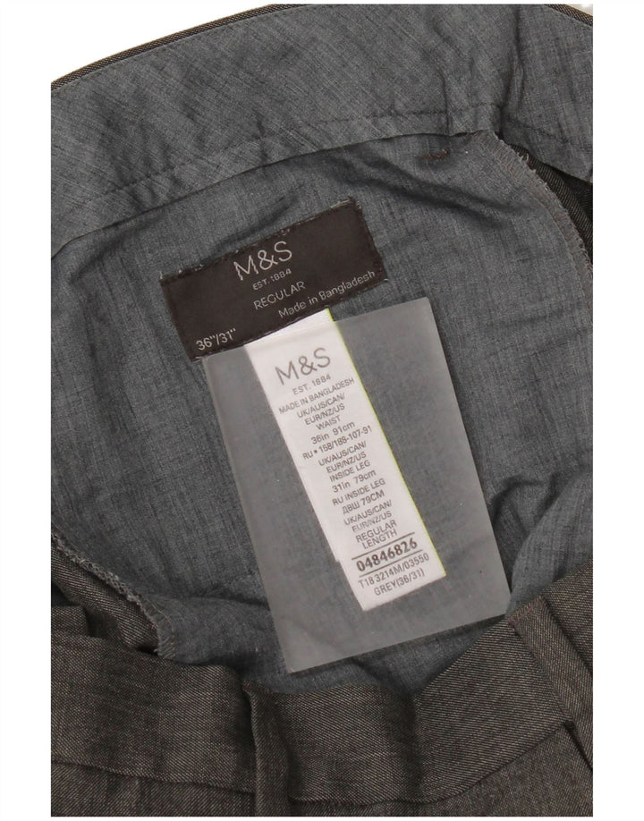 Marks & Spencer muške hlače ravnog odijela W36 L31 sivi poliester