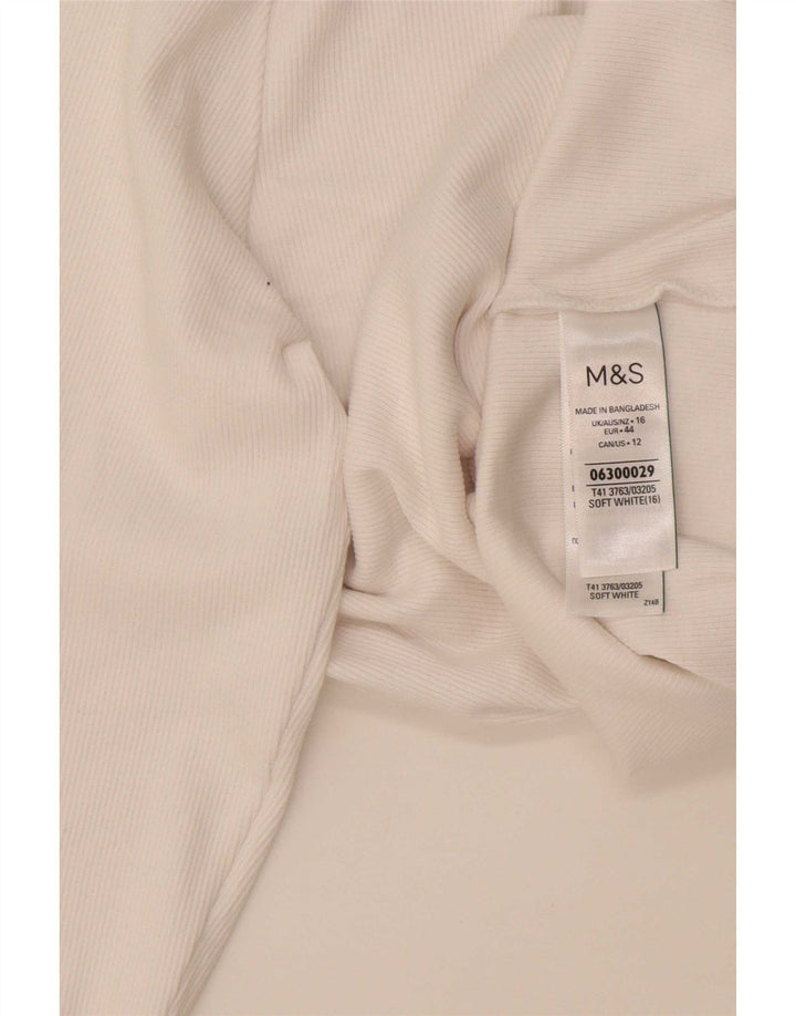 Marks & Spencer ženska majica dugih rukava UK 16 Veliki bijeli pamuk