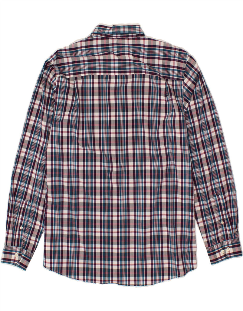 VAN HEUSEN Mens Flex Slim Fit Shirt Size 15 1/2 Medium Burgundy Check Vintage Van Heusen and Second-Hand Van Heusen from Messina Hembry 