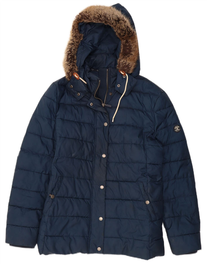 Barbour ženska podstavljena jakna s kapuljačom UK 18 XL tamnoplavi poliester