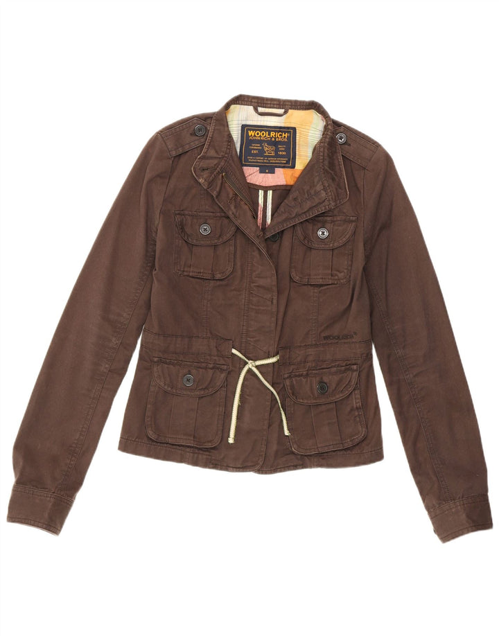 Woolrich ženska vojna jakna UK 8 Mala smeđa pamuk