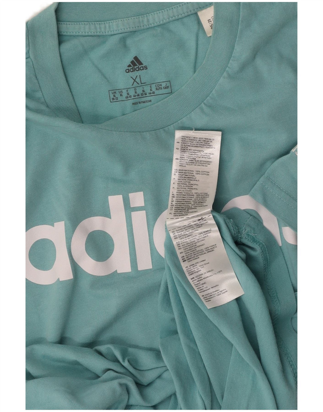 ADIDAS Ženska grafička majica kratkih rukava UK 20/22 XL plavi pamuk