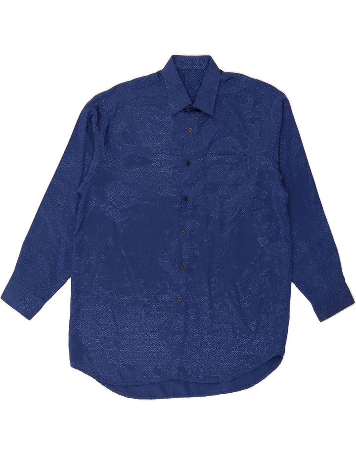VINTAGE Mens Shirt Large Blue Vintage Vintage and Second-Hand Vintage from Messina Hembry 