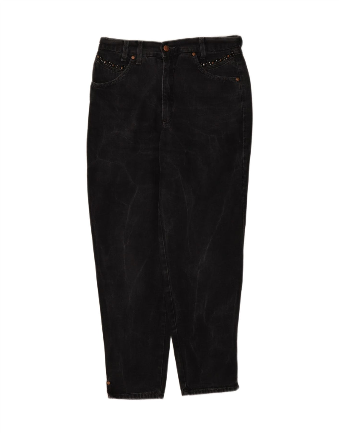 ROSNER Womens Tapered Jeans IT 42 Medium W30 L28 Black Cotton Vintage Rosner and Second-Hand Rosner from Messina Hembry 