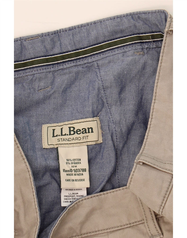 L.L.BEAN Mens Standard Fit Chino Shorts W32 Medium  Grey Cotton Vintage L.L.Bean and Second-Hand L.L.Bean from Messina Hembry 