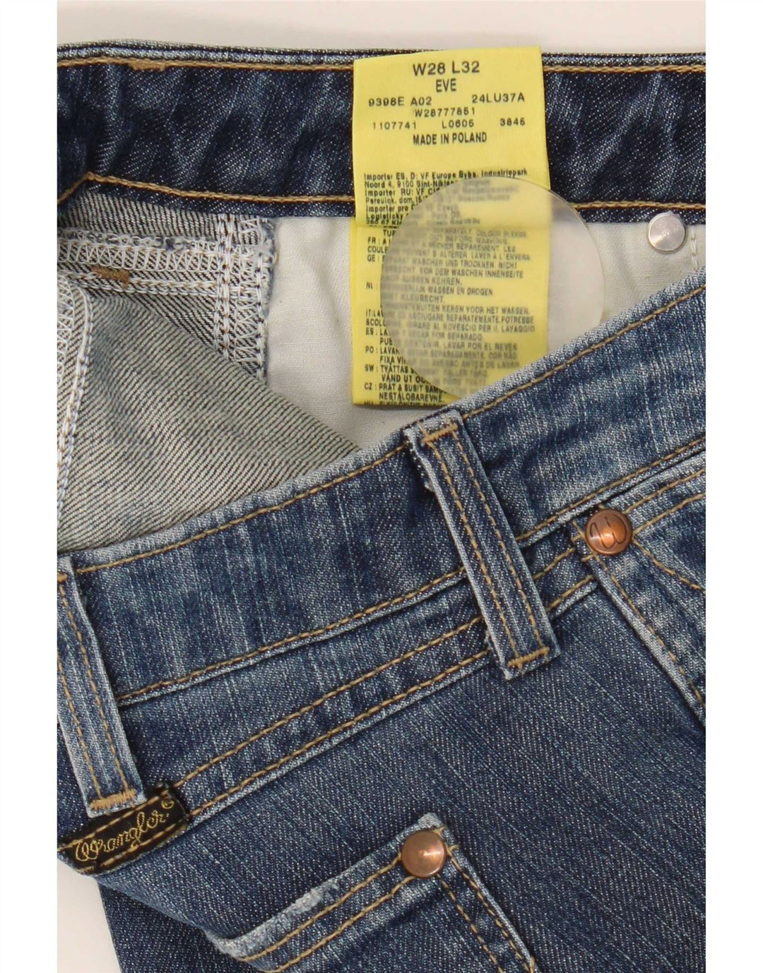 Wrangler ženske Eve Bootcut traperice W28 L32 plavi pamuk