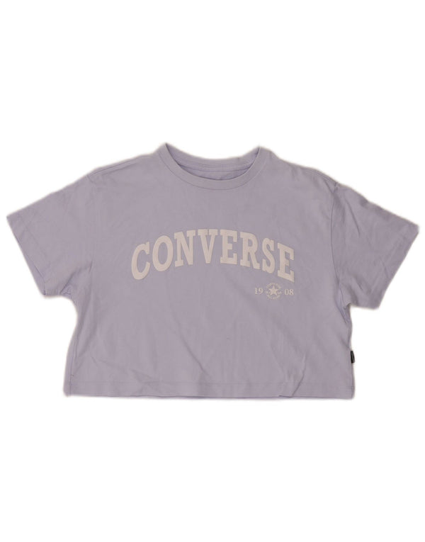Converse ženska majica kratkih rukava s velikim grafičkim kratkim rukavima UK 6 XS ljubičasta