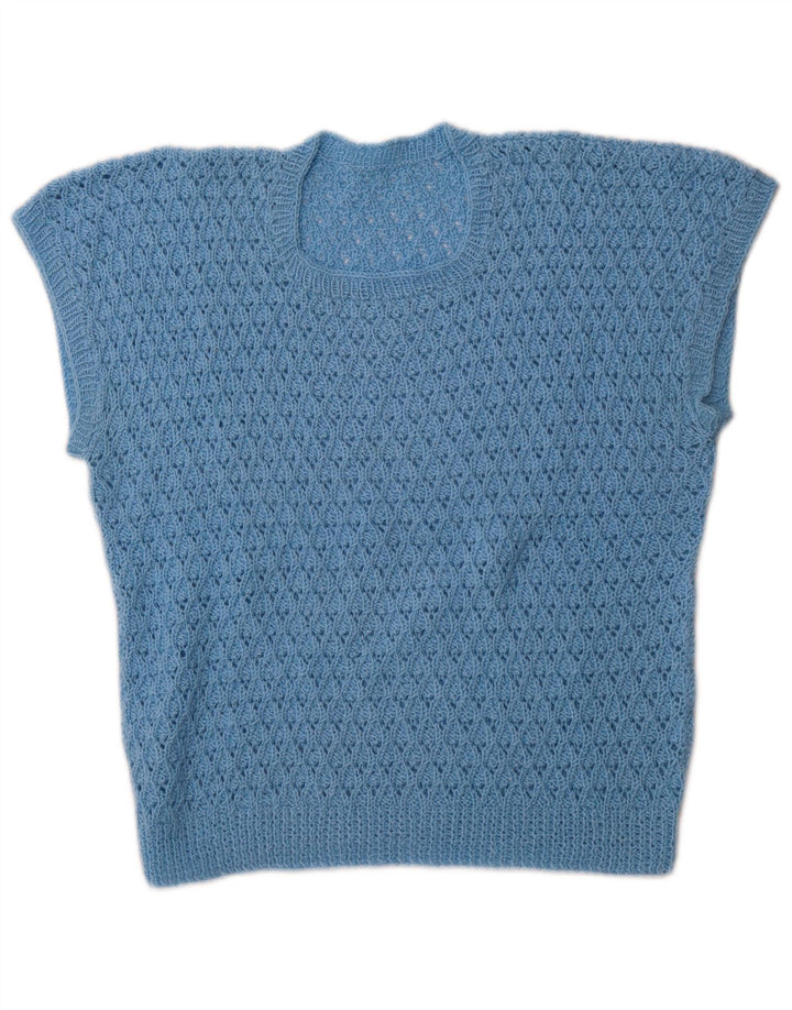 VINTAGE ženska majica bez rukava UK 14 srednje plava